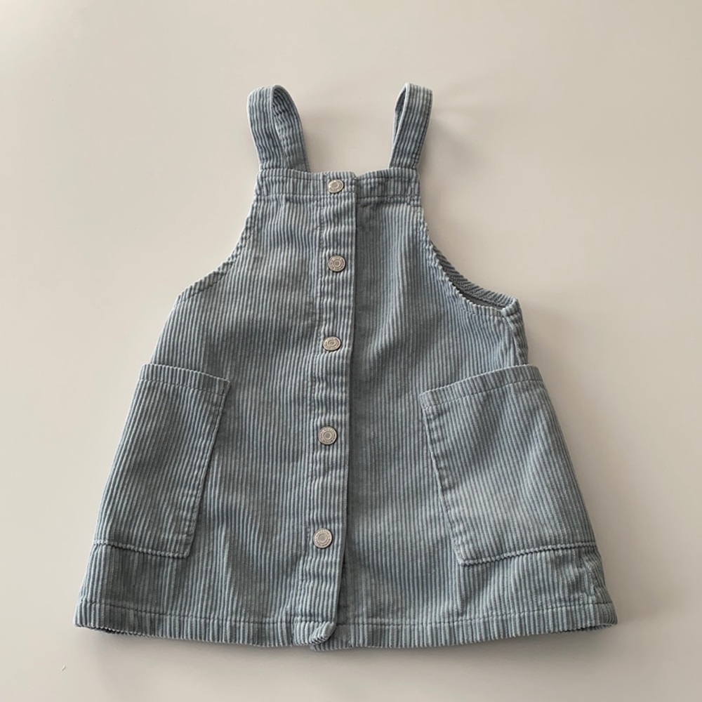 Zara corduroy pocket overall dress